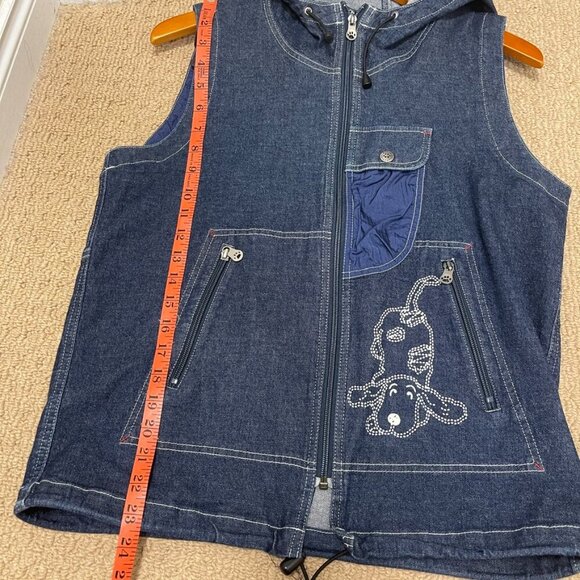 Vintage Kunio Collection Dog Embroidered Denim Vest Navy – OS - Picture 12 of 12